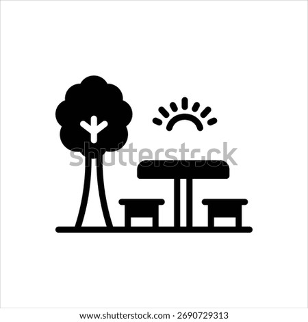 Vector black icon for picnic areas