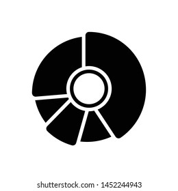 Vector black icon for pie chart
