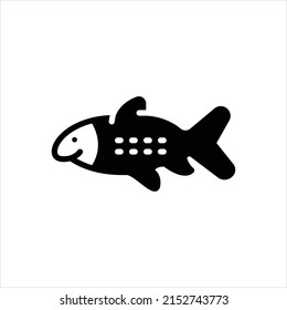 Vector black icon for pike