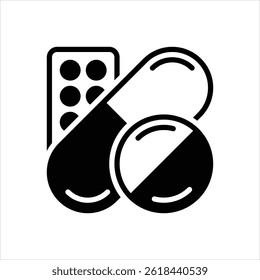Vector negro icono para las píldoras