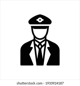 Vector black icon for pilot