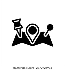 Vector black icon for pins