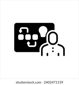 Vector black icon for planning