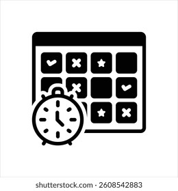 Vector black icon for planning