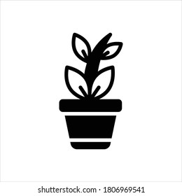 Icono negro vector para planta