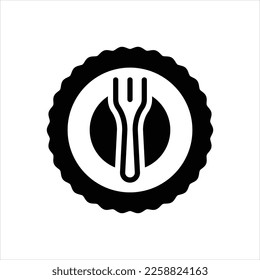 Vector black icon for plate