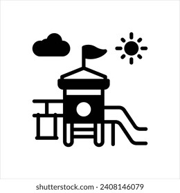 Icono negro vectorial para el patio de recreo