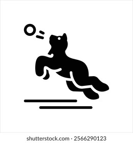 Vector black icon for playing with dog