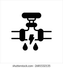 Icono negro del Vector para el poder de la plomería
