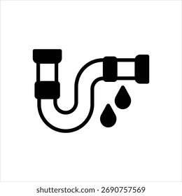 Schwarzes Vektorsymbol für Klempnersystem