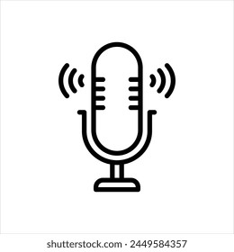 Icono negro de Vector para podcast
