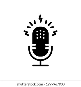 Vektorschwarzes Symbol für Podcasts