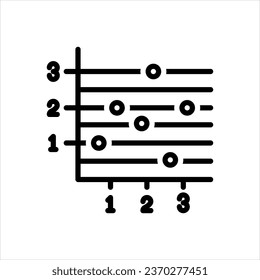 Vector black icon for point and figure 