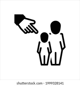 Vector black icon for pointing towards