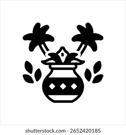 Icono negro del Vector para Pongal