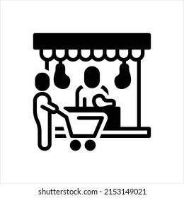 Vector black icon for pork buyer