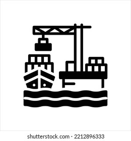 Vector black icon for ports