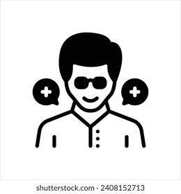 Vector black icon for positive