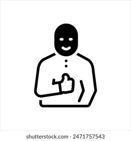 Vector black icon for positive body language