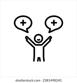 Vector black icon for positive person