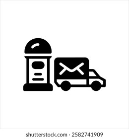 Vector black icon for postal service