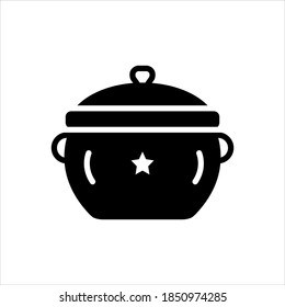 Vector black icon for pot