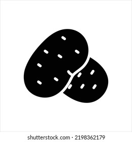 Vector black icon for potato