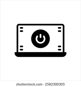 Vector black icon for power