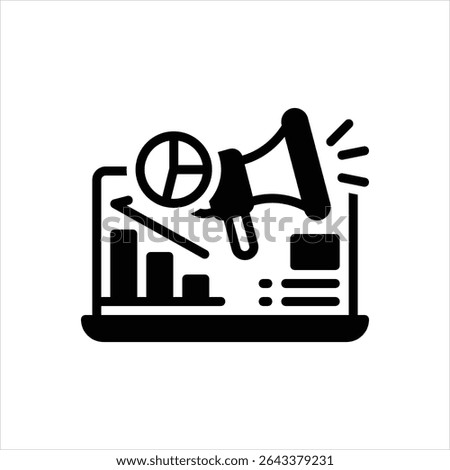 Vector black icon for pr metrics