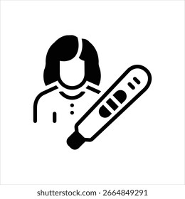 Vector black icon for pregnancy test