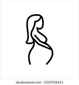 Vector black icon for pregnant