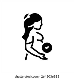 Vector negro icono para embarazadas
