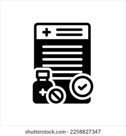 Vector black icon for prescribed