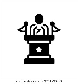 Icono negro vector para la presidencia