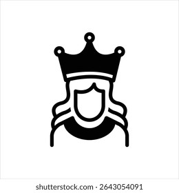 Ícone preto vetorial para princesa