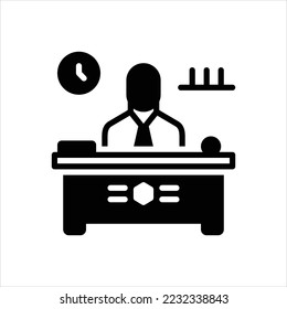 Vector black icon for principal