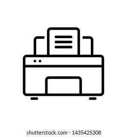 Vector black icon for printer