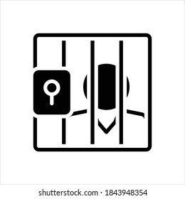 Icono negro vector para la prisión