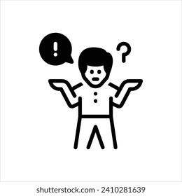 Vector black icon for problem