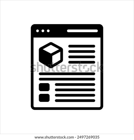 Vector black icon for product page