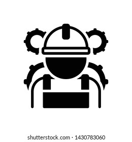 Vector black icon for production manager