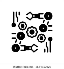 Vector black icon for production technology