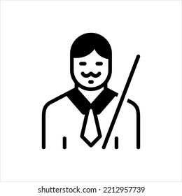 Vector black icon for professor