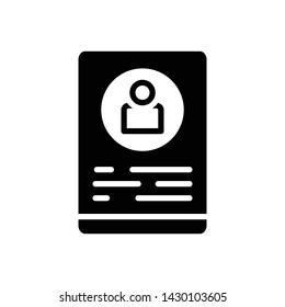 Vector black icon for profile