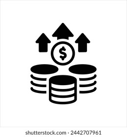 Vector black icon for profit