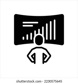 Vector black icon for projected
