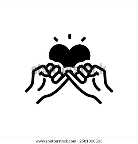 Vector black icon for promise day