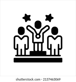 Vector black icon for proud