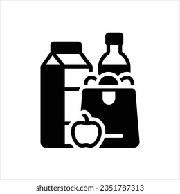 Icono negro del vector para las provisiones