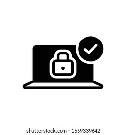 Vector black icon for prtoected